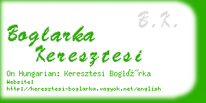 boglarka keresztesi business card